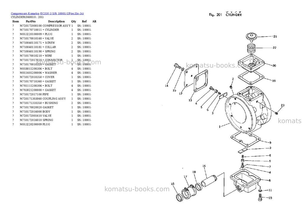 Komatsu ec35v-3 s/n 10001-up Parts catalog cover Page 8