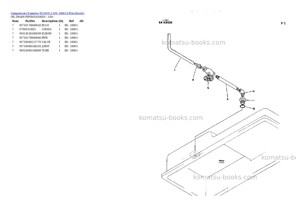 Komatsu ec35vs-3 s/n 10001-up Parts catalog cover Komatsu ec35vs-3 s/n 10001-up Parts catalog cover