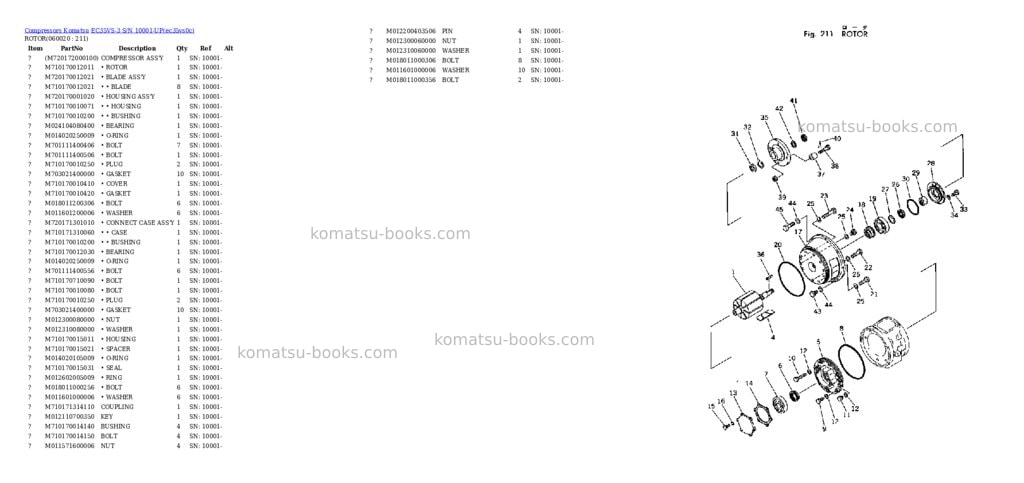 Komatsu ec35vs-3 s/n 10001-up Parts catalog cover Page 10 Komatsu ec35vs-3 s/n 10001-up Parts catalog cover Page 10