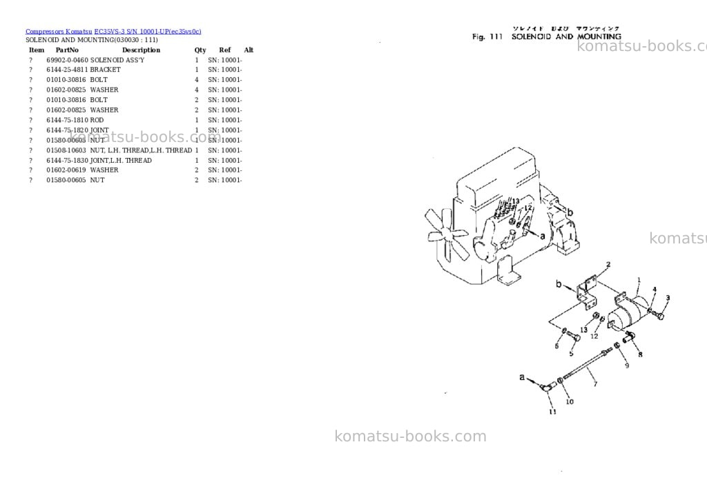 Komatsu ec35vs-3 s/n 10001-up Parts catalog cover Page 2 Komatsu ec35vs-3 s/n 10001-up Parts catalog cover Page 2