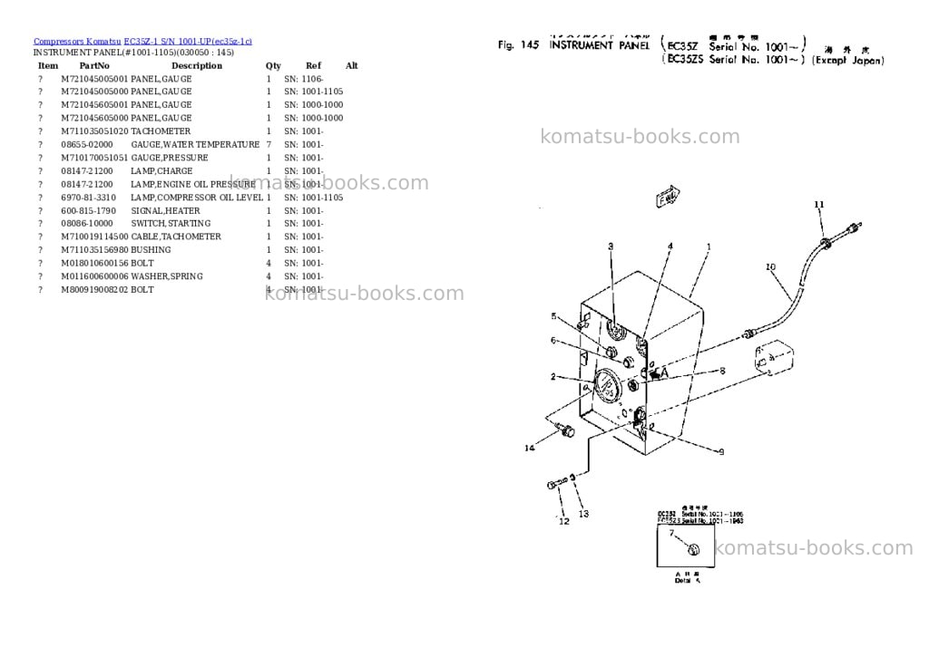 Komatsu ec35z-1 s/n 1001-up Parts catalog cover Page 4 Komatsu ec35z-1 s/n 1001-up Parts catalog cover Page 4