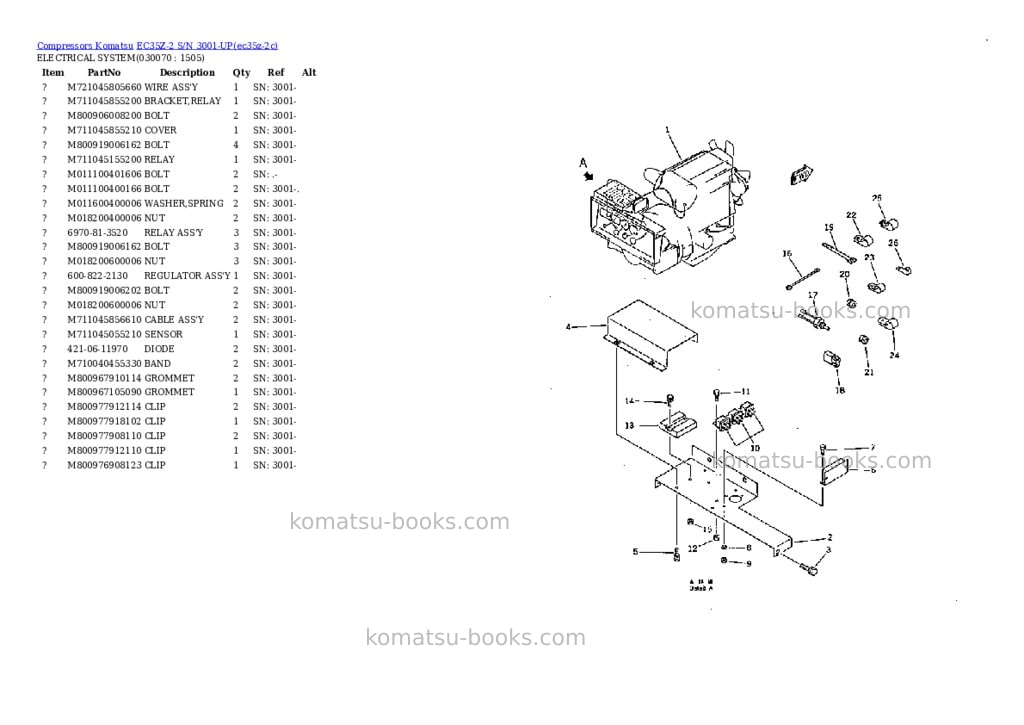 Komatsu EC35Z-2 S/N 3001-UP Parts catalog cover Page 6 Komatsu EC35Z-2 S/N 3001-UP Parts catalog cover Page 6