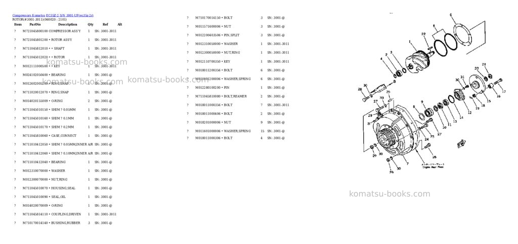 Komatsu ec35z-2 s/n 3001-up Parts catalog cover Page 8 Komatsu ec35z-2 s/n 3001-up Parts catalog cover Page 8