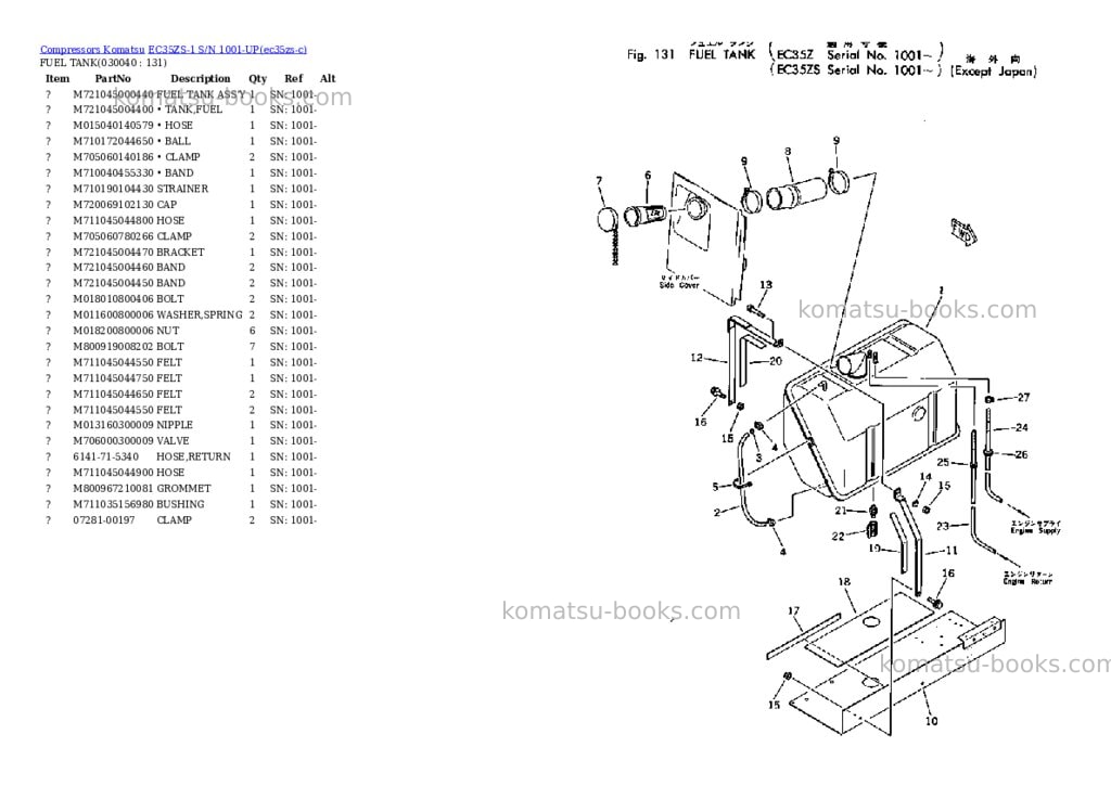 Komatsu EC35ZS-1 S/N 1001-UP Parts catalog cover Page 3 Komatsu EC35ZS-1 S/N 1001-UP Parts catalog cover Page 3