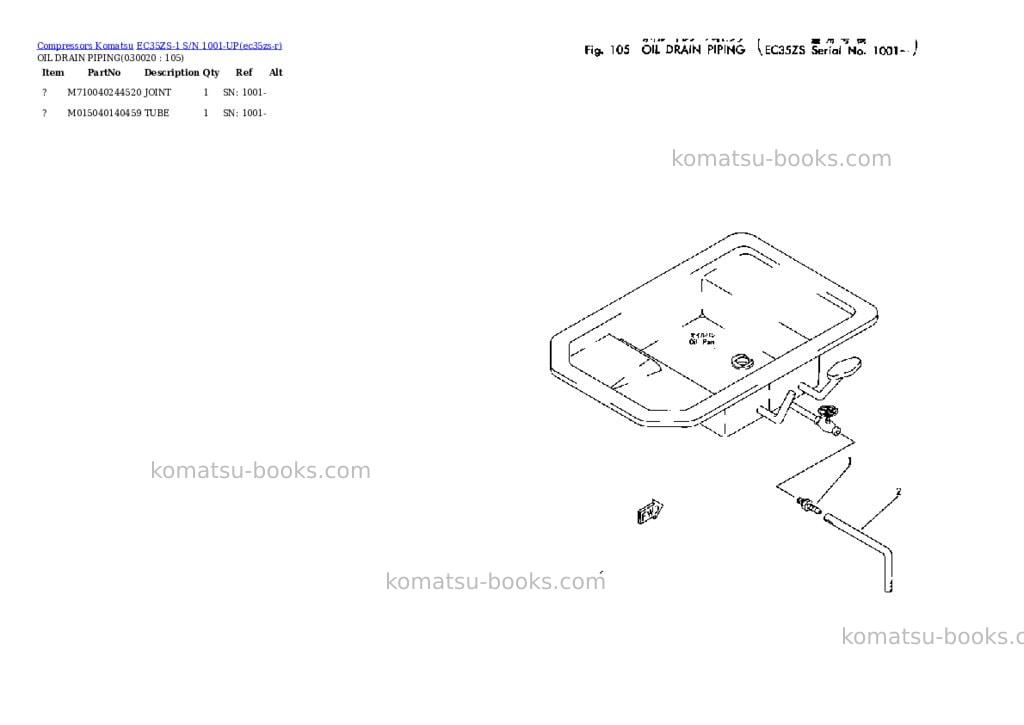 Komatsu ec35zs-1 s/n 1001-up Parts catalog cover Komatsu ec35zs-1 s/n 1001-up Parts catalog cover