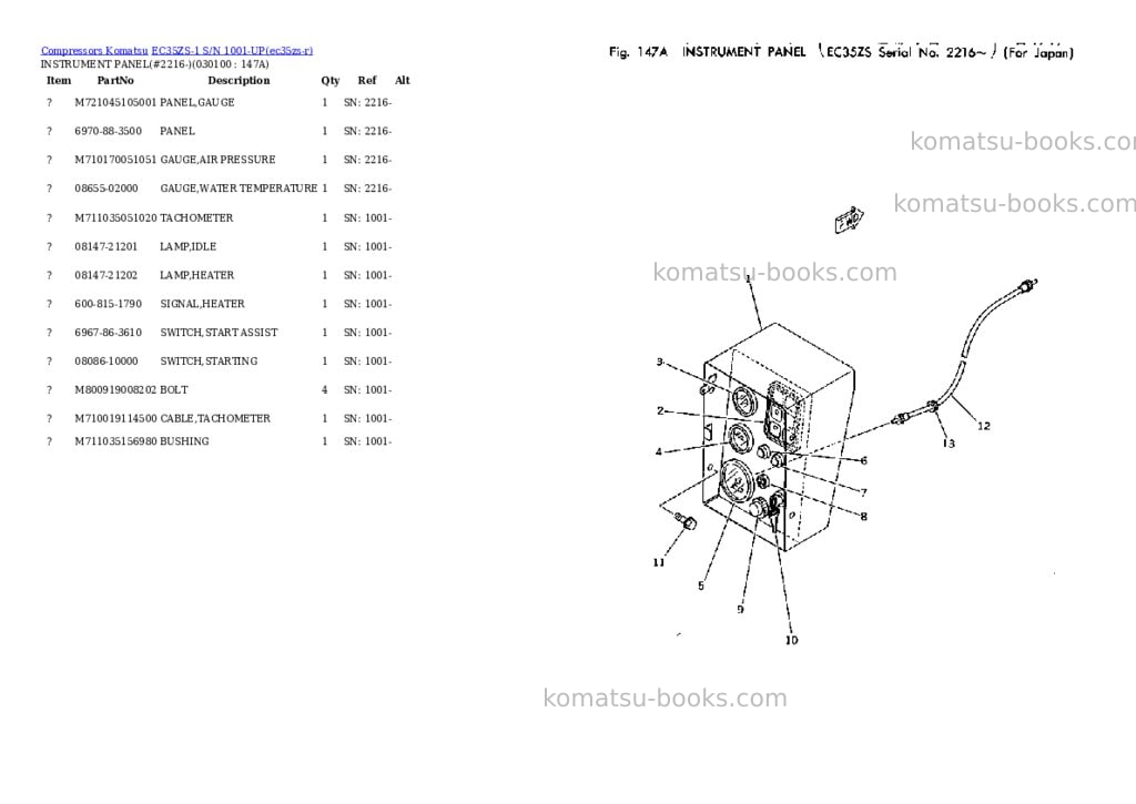 Komatsu ec35zs-1 s/n 1001-up Parts catalog cover Page 9 Komatsu ec35zs-1 s/n 1001-up Parts catalog cover Page 9