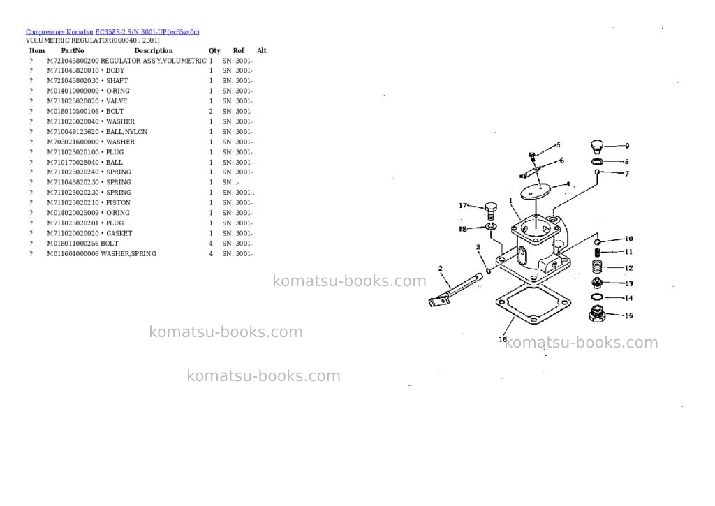 Komatsu EC35ZS-2 S/N 3001-UP Parts catalog cover Page 10 Komatsu EC35ZS-2 S/N 3001-UP Parts catalog cover Page 10
