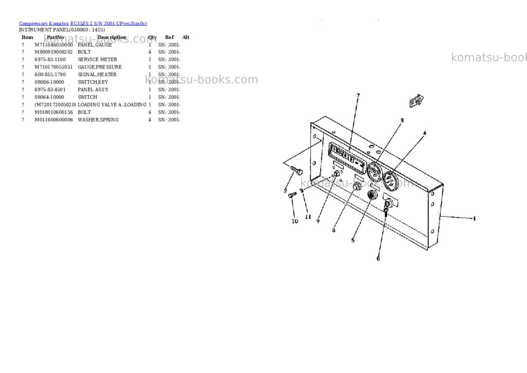 Komatsu EC35ZS-2 S/N 3001-UP Parts catalog cover Page 5 Komatsu EC35ZS-2 S/N 3001-UP Parts catalog cover Page 5