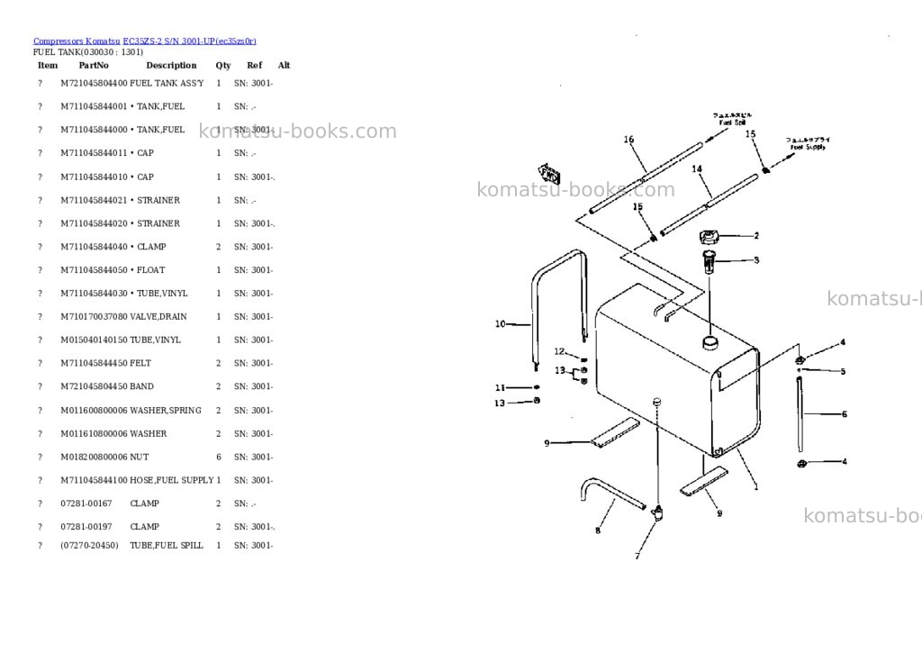 Komatsu ec35zs-2 s/n 3001-up Parts catalog cover Page 2 Komatsu ec35zs-2 s/n 3001-up Parts catalog cover Page 2