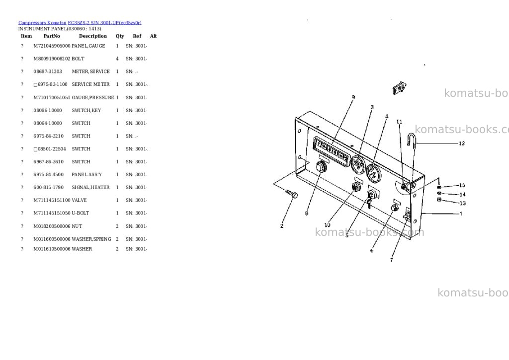 Komatsu ec35zs-2 s/n 3001-up Parts catalog cover Page 5 Komatsu ec35zs-2 s/n 3001-up Parts catalog cover Page 5