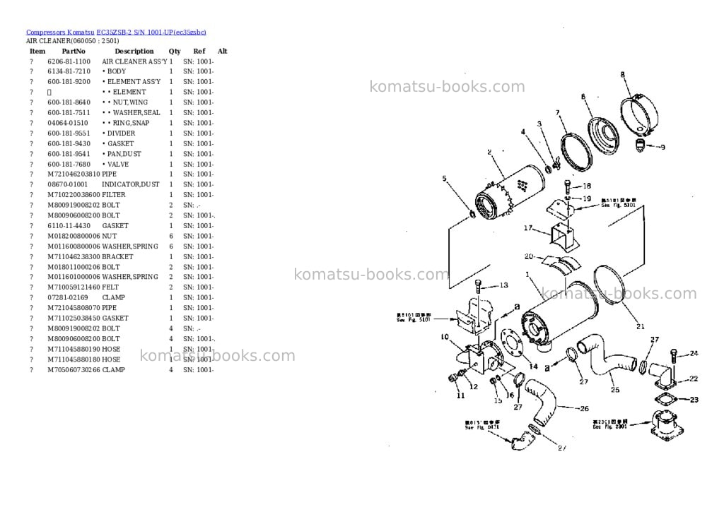Komatsu EC35ZSB-2 S/N 1001-UP Parts catalog cover Page 10