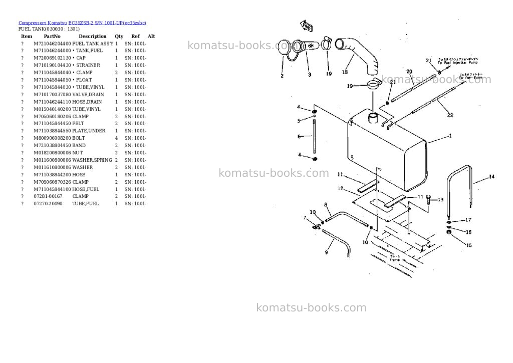 Komatsu EC35ZSB-2 S/N 1001-UP Parts catalog cover Page 2