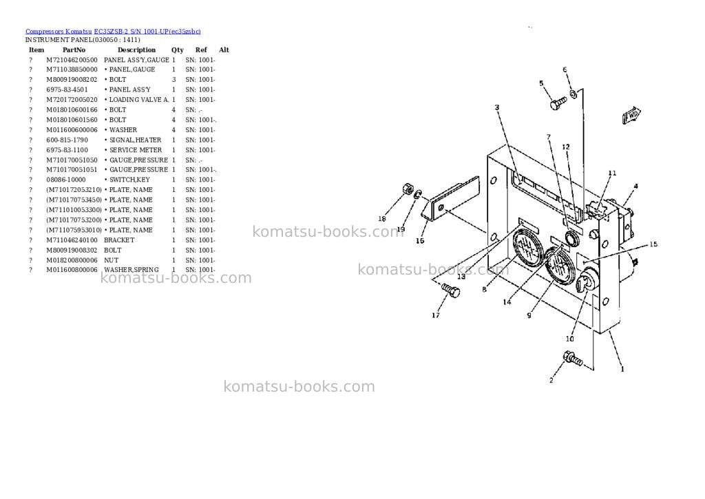 Komatsu EC35ZSB-2 S/N 1001-UP Parts catalog cover Page 4