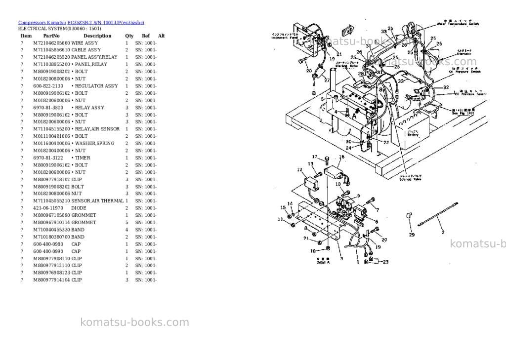 Komatsu EC35ZSB-2 S/N 1001-UP Parts catalog cover Page 5