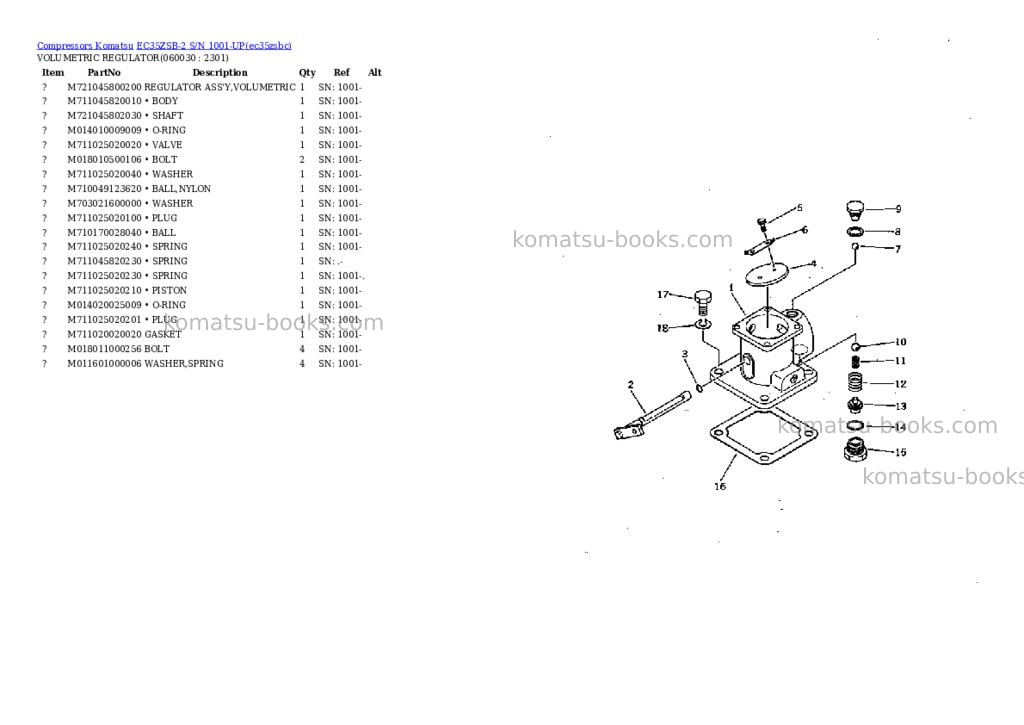 Komatsu EC35ZSB-2 S/N 1001-UP Parts catalog cover Page 8