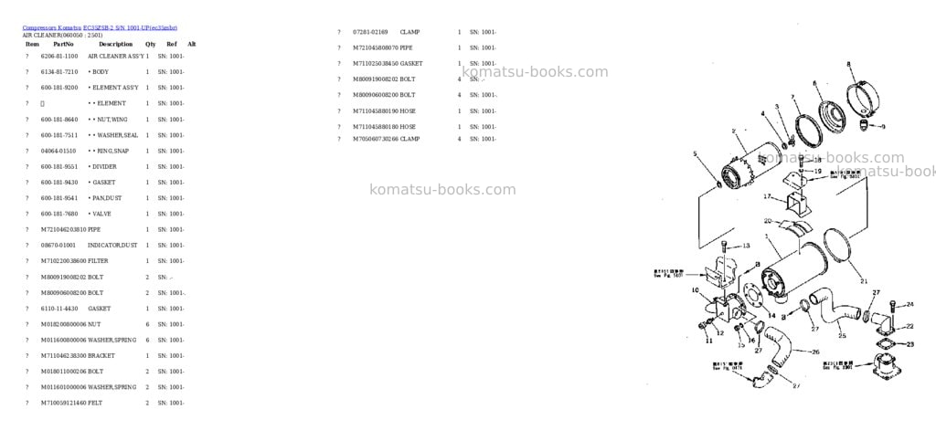 Komatsu ec35zsb-2 s/n 1001-up Parts catalog cover Page 10