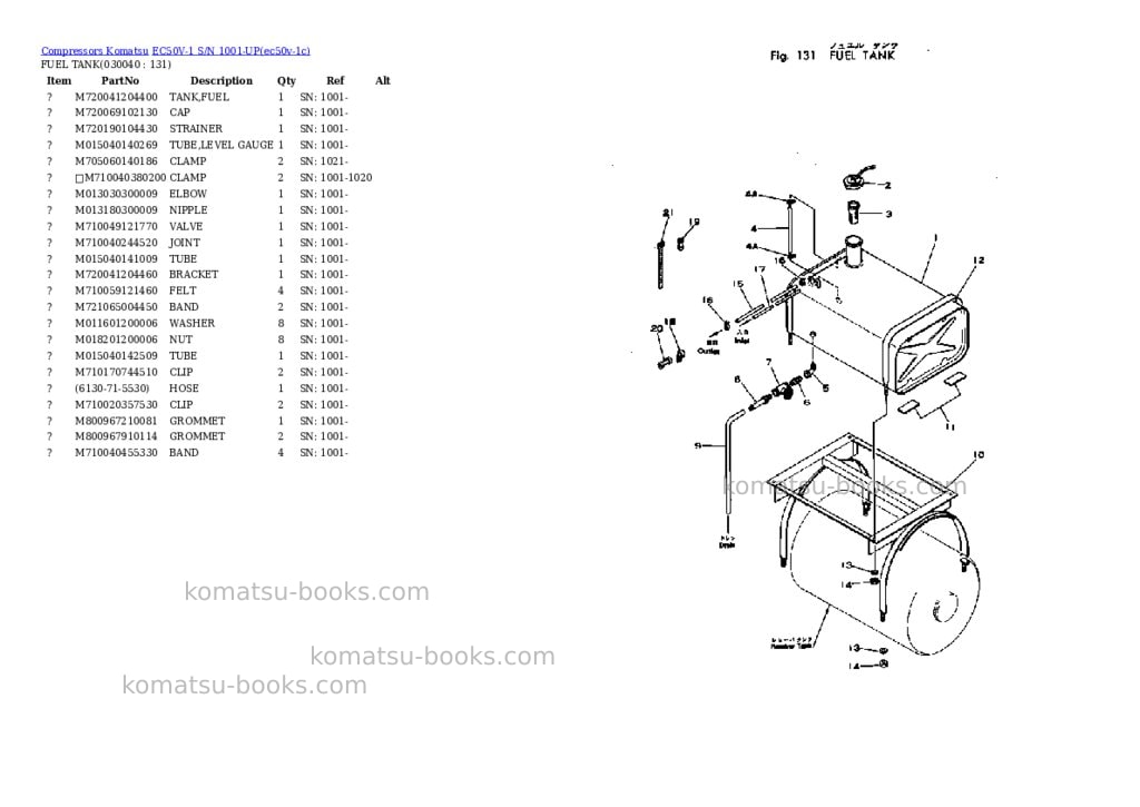 Komatsu EC50V-1 S/N 1001-UP Parts catalog cover Page 3 Komatsu EC50V-1 S/N 1001-UP Parts catalog cover Page 3