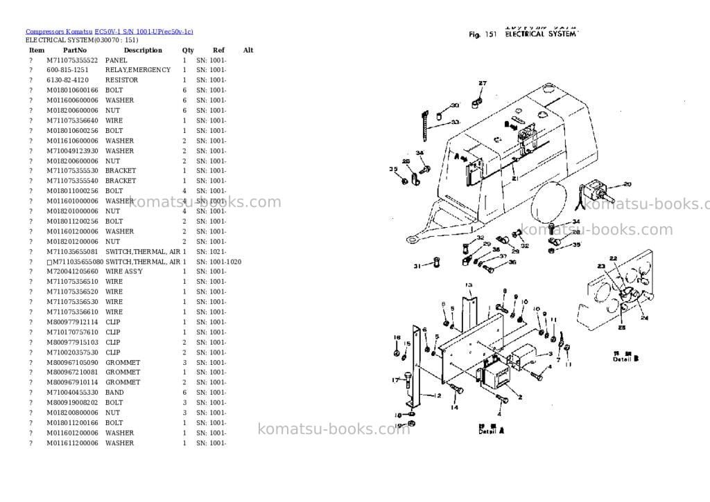 Komatsu EC50V-1 S/N 1001-UP Parts catalog cover Page 6 Komatsu EC50V-1 S/N 1001-UP Parts catalog cover Page 6