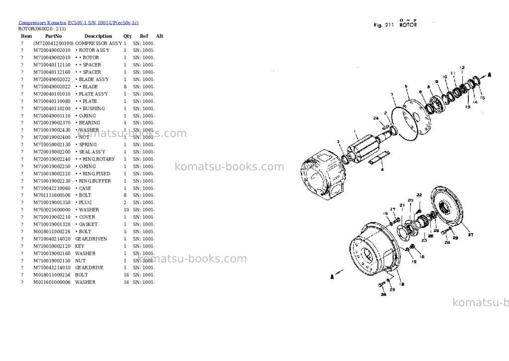 Komatsu EC50V-1 S/N 1001-UP Parts catalog cover Page 8 Komatsu EC50V-1 S/N 1001-UP Parts catalog cover Page 8