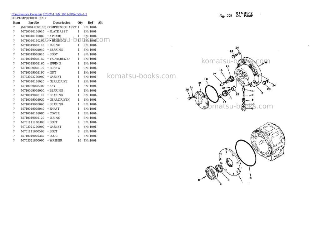 Komatsu EC50V-1 S/N 1001-UP Parts catalog cover Page 9 Komatsu EC50V-1 S/N 1001-UP Parts catalog cover Page 9