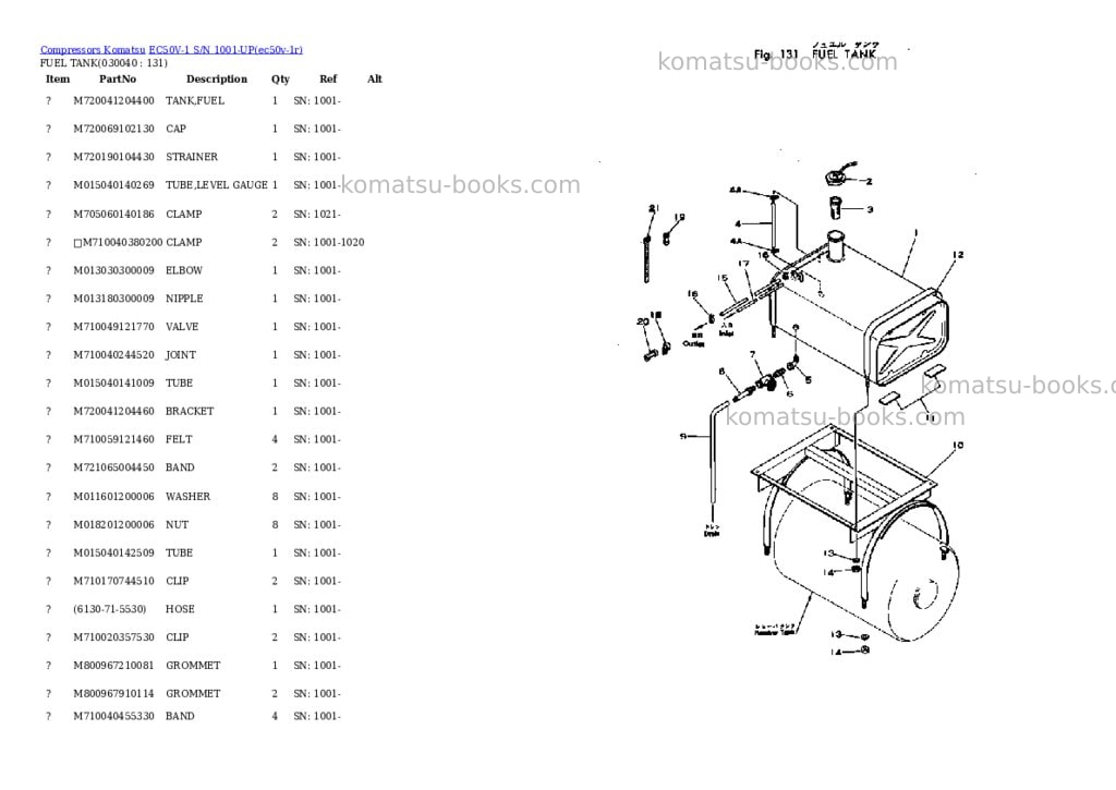 Komatsu ec50v-1 s/n 1001-up Parts catalog cover Page 3