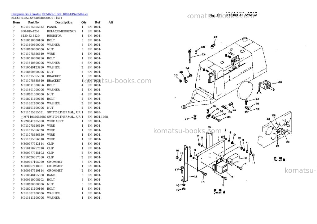 Komatsu EC50VS-1 S/N 1001-UP Parts catalog cover Page 6 Komatsu EC50VS-1 S/N 1001-UP Parts catalog cover Page 6