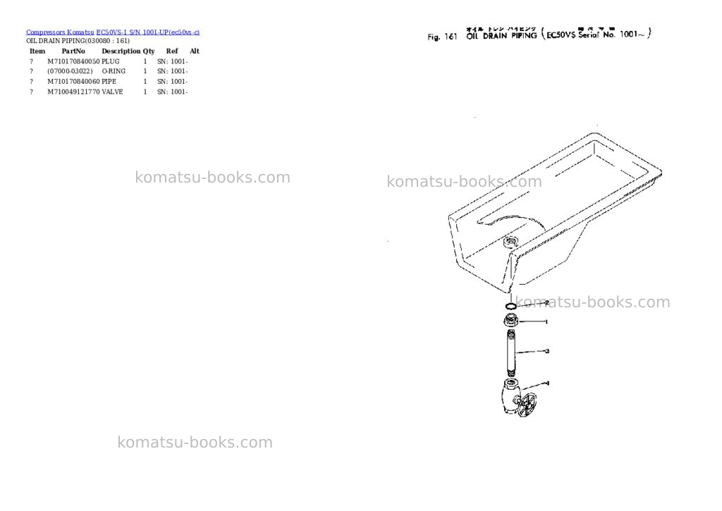 Komatsu EC50VS-1 S/N 1001-UP Parts catalog cover Page 7 Komatsu EC50VS-1 S/N 1001-UP Parts catalog cover Page 7