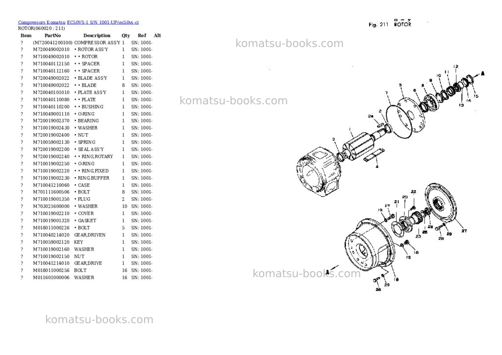 Komatsu EC50VS-1 S/N 1001-UP Parts catalog cover Page 9 Komatsu EC50VS-1 S/N 1001-UP Parts catalog cover Page 9