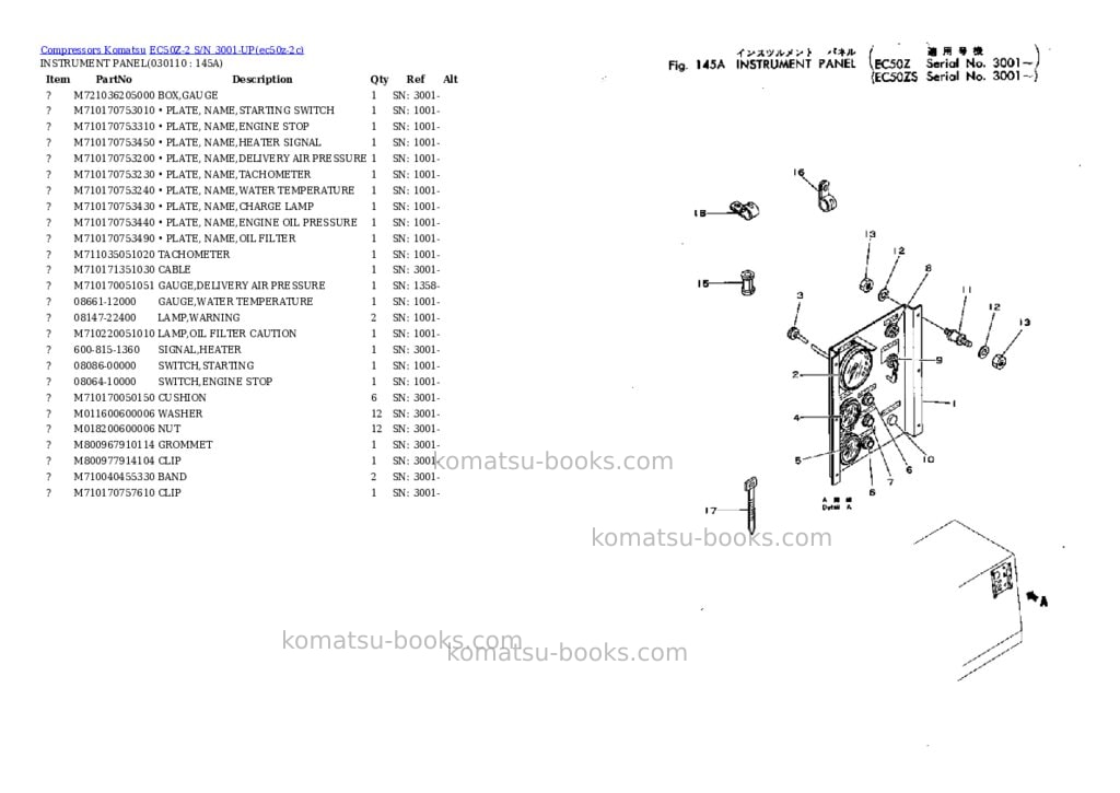Komatsu ec50z-2 s/n 3001-up Parts catalog cover Page 10