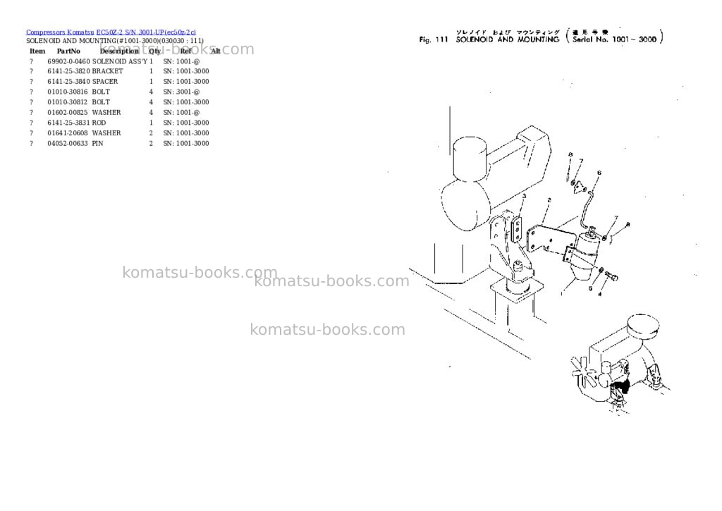 Komatsu ec50z-2 s/n 3001-up Parts catalog cover Page 2