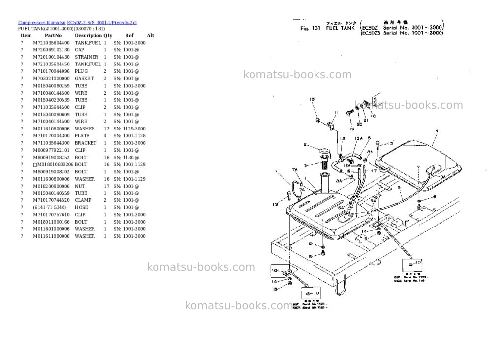 Komatsu ec50z-2 s/n 3001-up Parts catalog cover Page 6