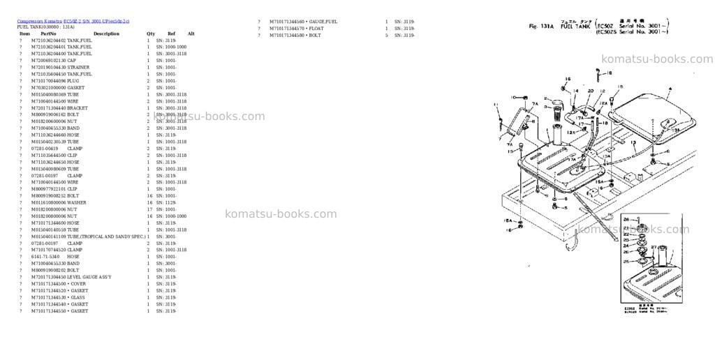 Komatsu ec50z-2 s/n 3001-up Parts catalog cover Page 7