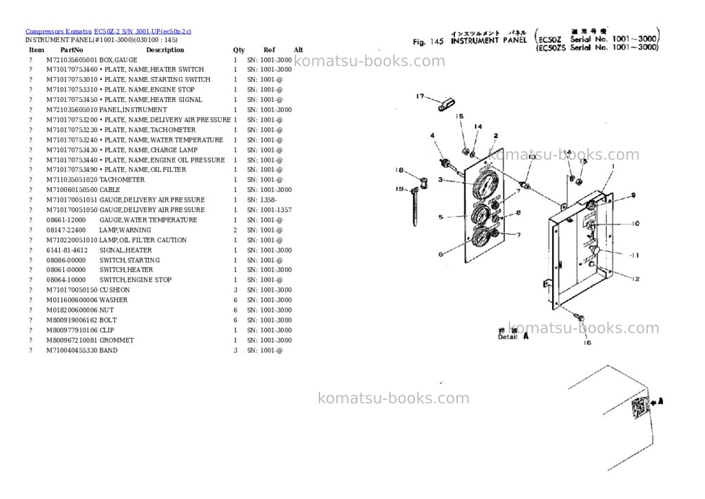 Komatsu ec50z-2 s/n 3001-up Parts catalog cover Page 9