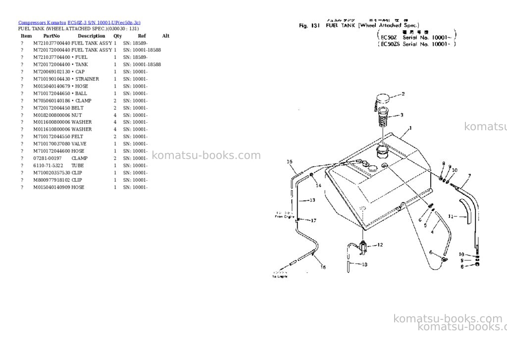 Komatsu ec50z-3 s/n 10001-up Parts catalog cover Page 2 Komatsu ec50z-3 s/n 10001-up Parts catalog cover Page 2