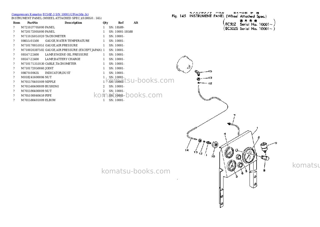 Komatsu ec50z-3 s/n 10001-up Parts catalog cover Page 4 Komatsu ec50z-3 s/n 10001-up Parts catalog cover Page 4