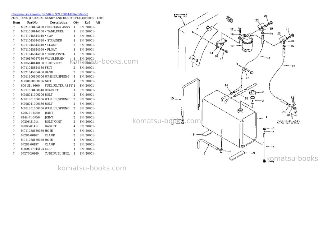 Komatsu EC50Z-5 S/N 20001-UP Parts catalog cover Page 4 Komatsu EC50Z-5 S/N 20001-UP Parts catalog cover Page 4
