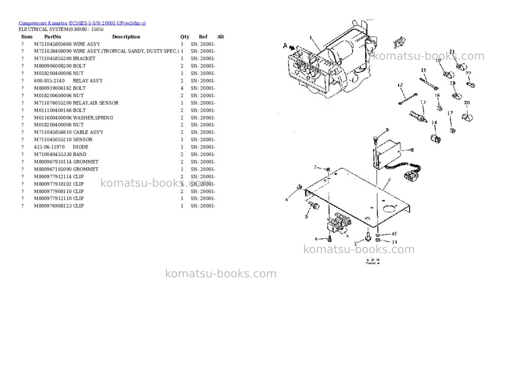 Komatsu EC50ZS-5 S/N 20001-UP Parts catalog cover Page 7 Komatsu EC50ZS-5 S/N 20001-UP Parts catalog cover Page 7
