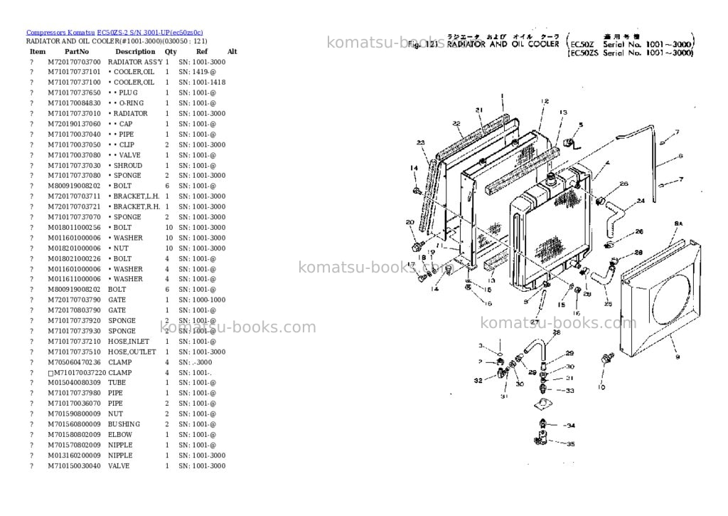 Komatsu ec50zs-2 s/n 3001-up Parts catalog cover Page 4 Komatsu ec50zs-2 s/n 3001-up Parts catalog cover Page 4