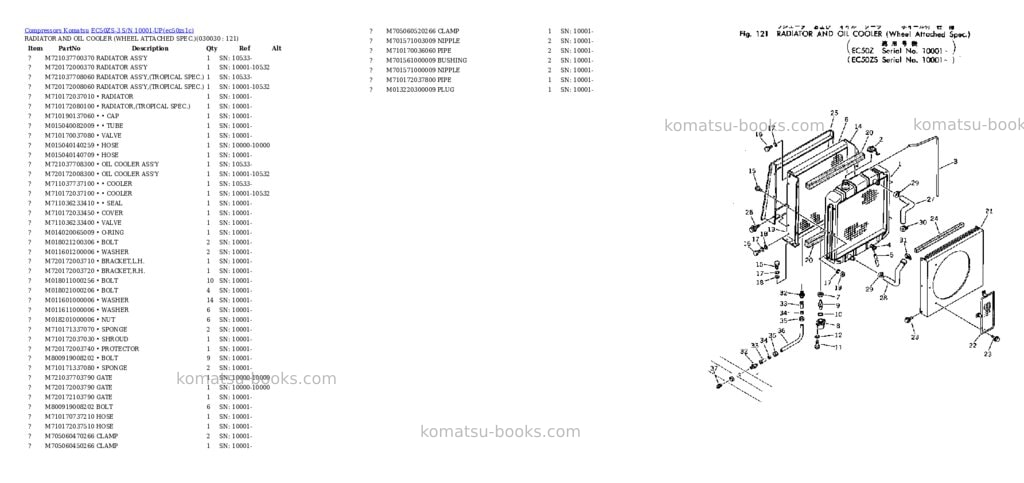 Komatsu ec50zs-3 s/n 10001-up Parts catalog cover Page 2 Komatsu ec50zs-3 s/n 10001-up Parts catalog cover Page 2