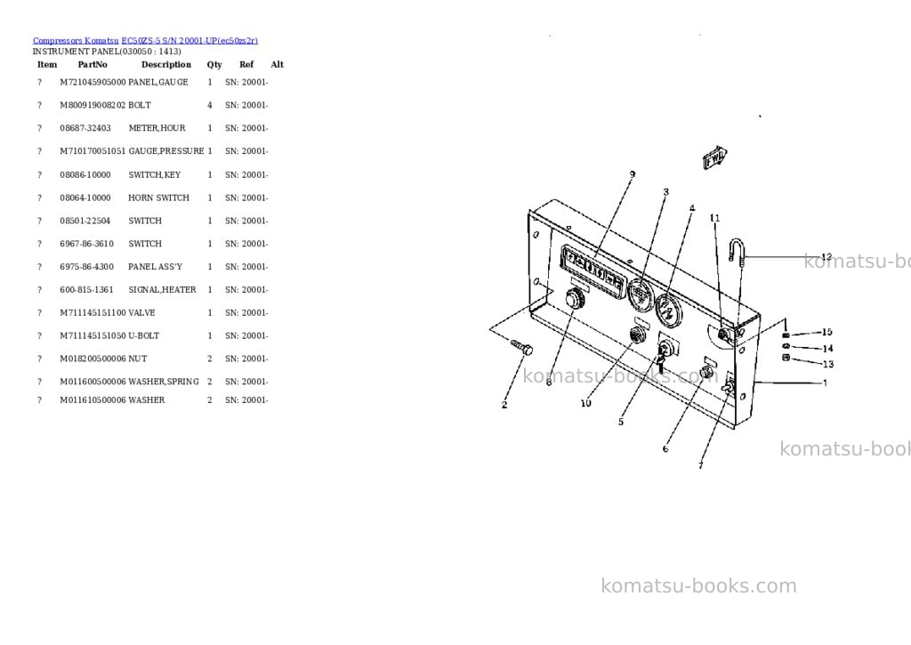 Komatsu ec50zs-5 s/n 20001-up Parts catalog cover Page 4