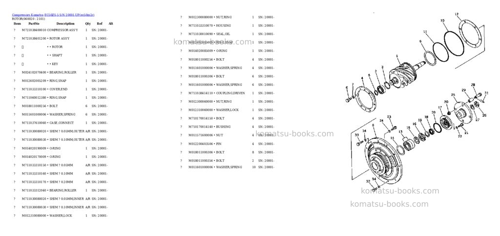 Komatsu ec50zs-5 s/n 20001-up Parts catalog cover Page 7