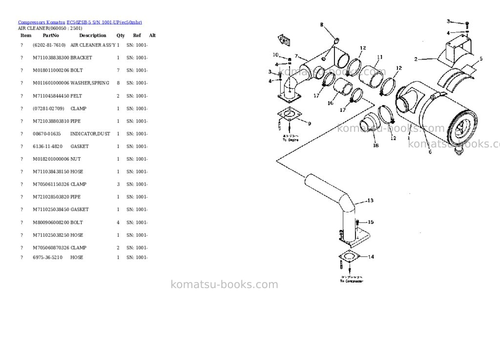 Komatsu ec50zsb-5 s/n 1001-up Parts catalog cover Page 10