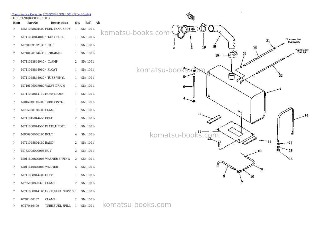 Komatsu ec50zsb-5 s/n 1001-up Parts catalog cover Page 2