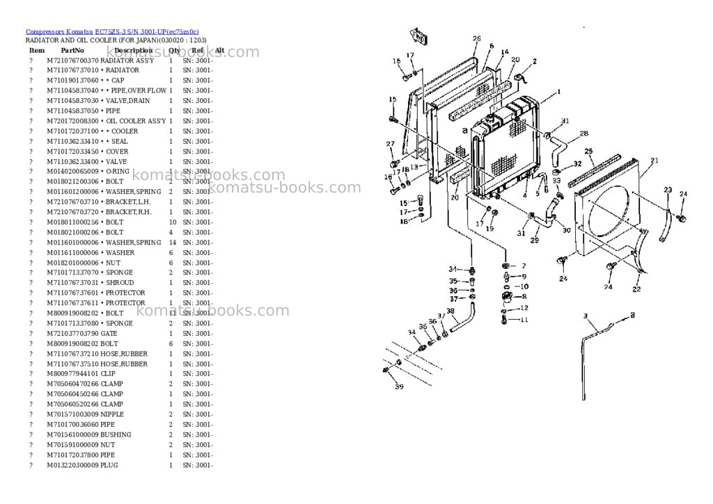 Komatsu ec75zs-3 s/n 3001-up Parts catalog cover Komatsu ec75zs-3 s/n 3001-up Parts catalog cover