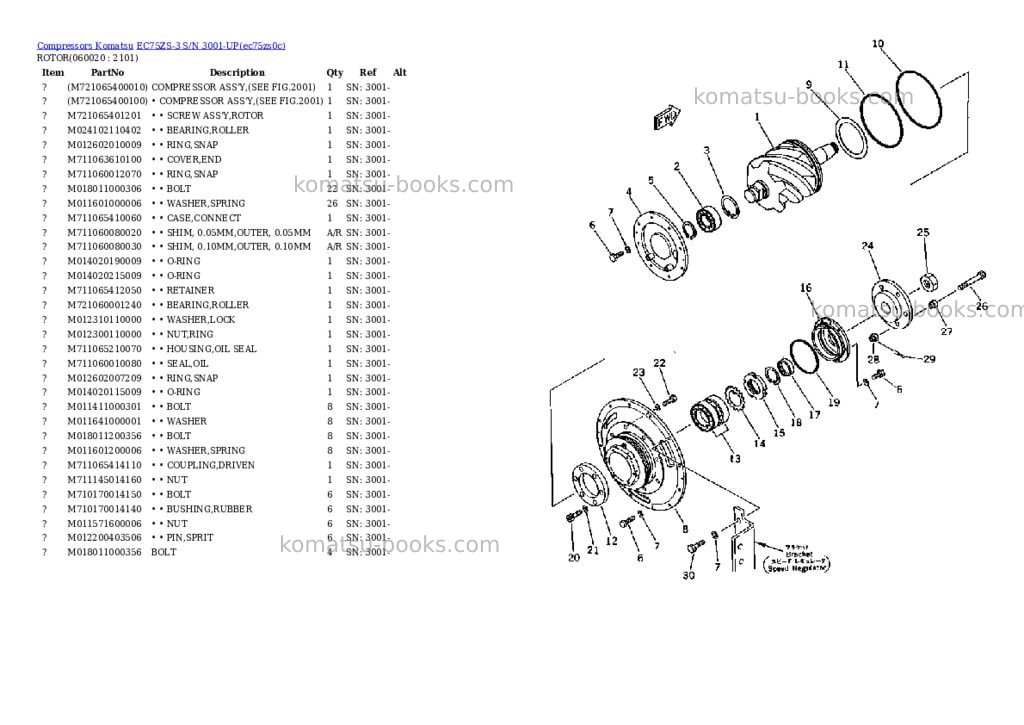 Komatsu ec75zs-3 s/n 3001-up Parts catalog cover Page 10 Komatsu ec75zs-3 s/n 3001-up Parts catalog cover Page 10