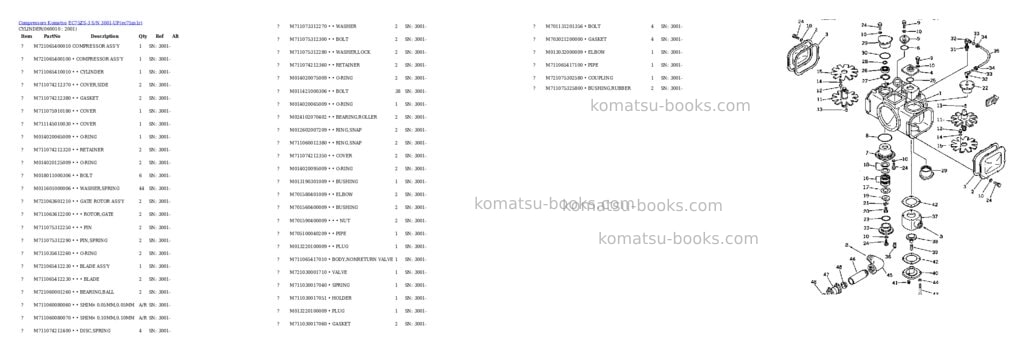 Komatsu EC75ZS-3 S/N 3001-UP Parts catalog cover Page 8 Komatsu EC75ZS-3 S/N 3001-UP Parts catalog cover Page 8