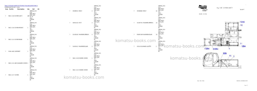 Komatsu DX300LC-Demolition Parts catalog cover Page 3 Komatsu DX300LC-Demolition Parts catalog cover Page 3