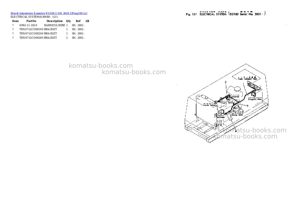 Komatsu eg100-2 s/n 3001-up Parts catalog cover Page 7 Komatsu eg100-2 s/n 3001-up Parts catalog cover Page 7