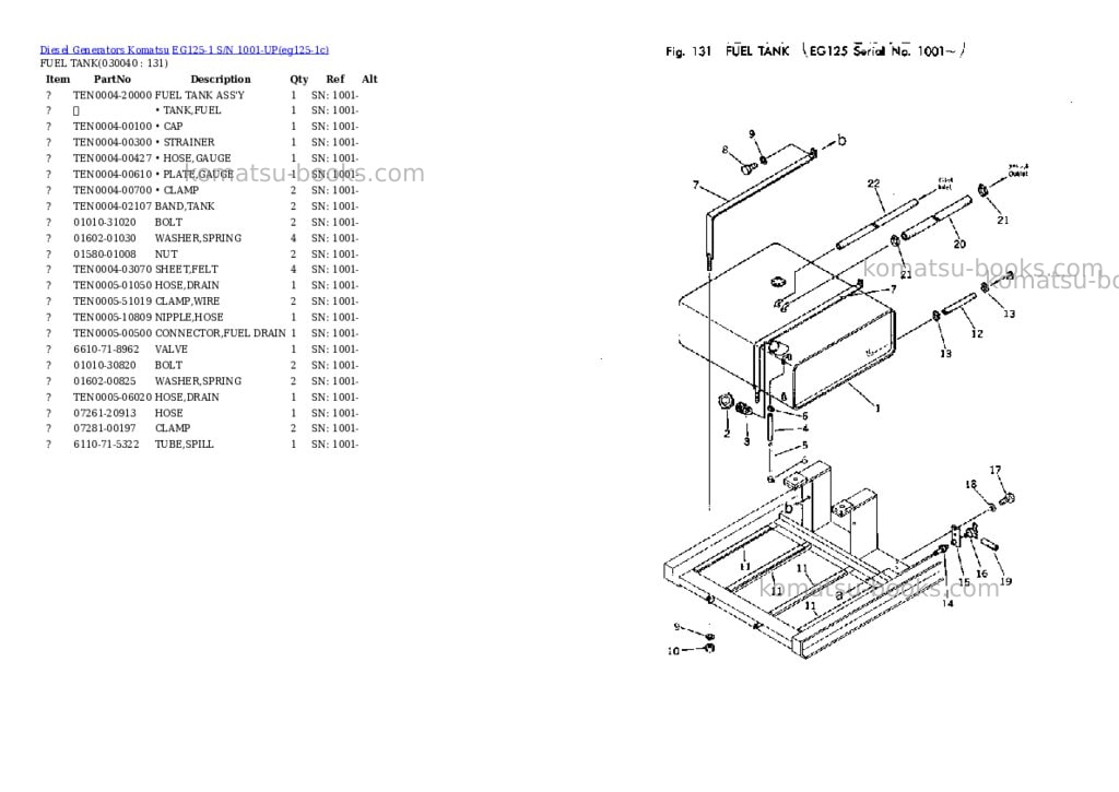 Komatsu eg125-1 s/n 1001-up Parts catalog cover Page 3