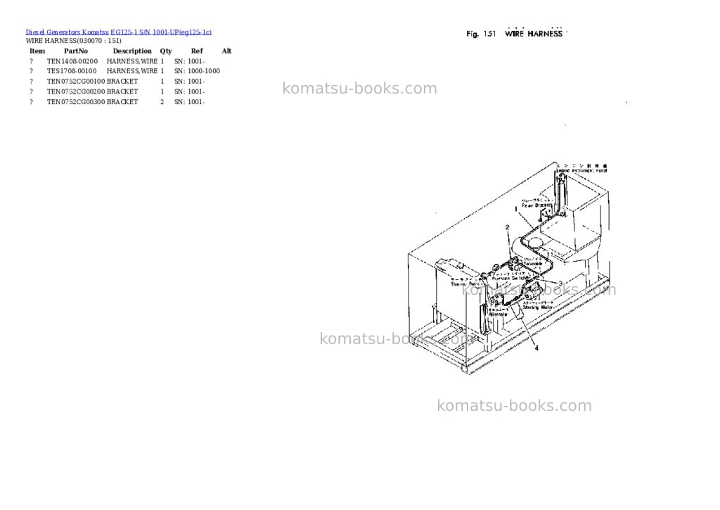 Komatsu eg125-1 s/n 1001-up Parts catalog cover Page 6